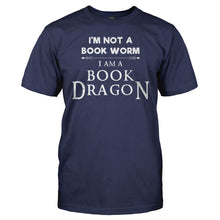 Load image into Gallery viewer, I Am A Book Dragon - T Shirt - I_Am_A_Book_Dragon_men_navy