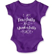 Load image into Gallery viewer, I Am Fearfully and Wonderfully Made - Baby Bodysuit - I_Am_Fearfully_and_Wonderfully_Made_-_Baby_One-Piece_purple