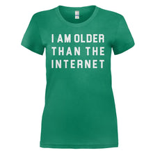 Load image into Gallery viewer, I Am Older Than The Internet - T Shirt - I_Am_Older_Than_The_Internet_-_ladies_-_kellygreen