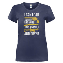 Load image into Gallery viewer, I Can Load A Whole Lot More Than A Washer And A Dryer - T Shirt - I_CAN_LOAD_A_WHOLE_LOT_MORE_THAN_A_WASHER_AND_A_DRYER-_Ladies_-_Navy