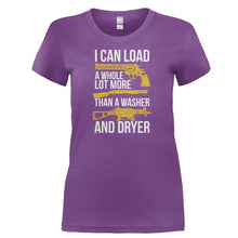 Load image into Gallery viewer, I Can Load A Whole Lot More Than A Washer And A Dryer - T Shirt - I_CAN_LOAD_A_WHOLE_LOT_MORE_THAN_A_WASHER_AND_A_DRYER-_Ladies_-_Purple