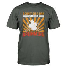 Load image into Gallery viewer, I Can't Go A Day Without Drumming - T Shirt - I_CAN_T_GO_A_DAY_WITHOUT_DRUMMING_-_Men_-_charcoal