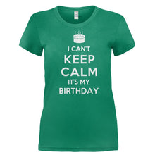 Load image into Gallery viewer, I Can't Keep Calm, It's My Birthday - T Shirt - I_CAN_T_KEEP_CALM_IT_S_MY_BIRTHDAY-_Ladies_-_Kelly_Green