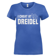 Load image into Gallery viewer, I Cheat At Dreidel - T Shirt - I_CHEAT_AT_DREIDEL-_Ladies_-_Royal