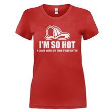 Load image into Gallery viewer, I Come With My Own Firefighter - T Shirt - I_COME_WITH_MY_OWN_FIREFIGHTER_-_Ladies_-_red