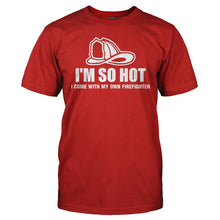 Load image into Gallery viewer, I Come With My Own Firefighter - T Shirt - I_COME_WITH_MY_OWN_FIREFIGHTER_-_Men_-_red