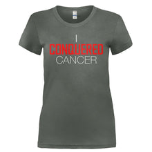 Load image into Gallery viewer, I Conquered Cancer - T Shirt - I_CONQUERED_CANCER-_Ladies_-_Charcoal