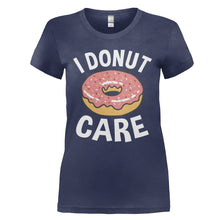 Load image into Gallery viewer, I Donut Care - T Shirt - I_DONUT_CARE_-_Ladies_-_navyblue