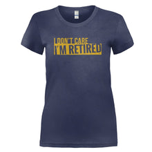 Load image into Gallery viewer, I Don't Care. I'm Retired - T Shirt - I_DON_T_CARE_I_M_RETIRED_-_Ladies_-_navyblue