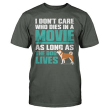 Load image into Gallery viewer, I Don't Care Who Dies in a Movie, as Long As The Dog Lives - T Shirt - I_DON_T_CARE_WHO_DIES_IN_A_MOVIE_AS_LONG_AS_THE_DOG_LIVES_-_Men_-_charcoal