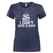 Load image into Gallery viewer, I Don't Give A Ship - T Shirt - I_DON_T_GIVE_A_SHIP-_Ladies_-_Navy