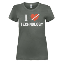 Load image into Gallery viewer, I Don't Love Technology - T Shirt - I_DON_T_LOVE_TECHNOLOGY_-_Ladies_-_charcoal