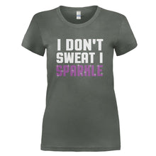Load image into Gallery viewer, I Don't Sweat. I Sparkle - T Shirt - I_DON_T_SWEAT_I_SPARKLE_-_Ladies_-_charcoal