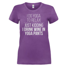 Load image into Gallery viewer, I Do Yoga To Relax - T Shirt - I_DO_YOGA_TO_RELAX-_Ladies_-_Purple