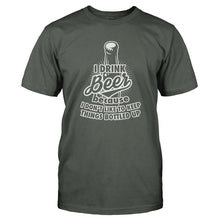 Load image into Gallery viewer, I Drink Beer Because I Don't Like To Keep Things Bottled Up - T Shirt - I_DRINK_BEER_BECAUSE_I_DON_T_LIKE_TO_KEEP_THINGS_BOTTLED_UP-_Men_-_Charcoal