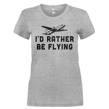 Load image into Gallery viewer, I'd Rather Be Flying - T Shirt - I_D_RATHER_BE_FLYING-_Ladies_-_Grey