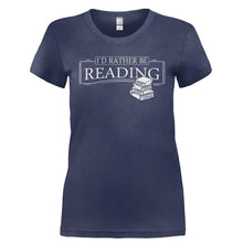 Load image into Gallery viewer, I'd Rather Be Reading - T Shirt - I_D_RATHER_BE_READING-_Ladies_-_Navy