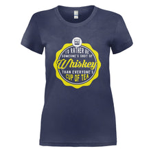 Load image into Gallery viewer, I'd Rather Be Someone's Shot of Whiskey - T Shirt - I_D_RATHER_BE_SOMEONE_S_SHOT_OF_WHISKEY_-_Ladies_-_navyblue