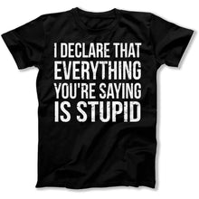 Load image into Gallery viewer, I Declare That Everything You're Saying Is Stupid - T Shirt - I_Declare_That_Everything_You_re_Saying_Is_Stupid_men_black