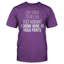 Load image into Gallery viewer, I Do Yoga To Relax - T Shirt - I_Do_Yoga_To_Relax_men_purple