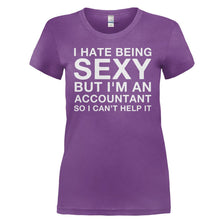 Load image into Gallery viewer, I Hate Being Sexy But I'm an Accountant - T Shirt - I_HATE_BEING_SEXY_BUT_I_M_AN_ACCOUNTANT-_Ladies_-_Purple