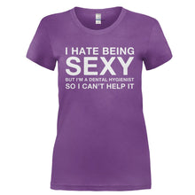 Load image into Gallery viewer, I Hate Being Sexy But I'm a Dental Hygienist - T Shirt - I_HATE_BEING_SEXY_BUT_I_M_A_DENTAL_HYGIENIST-_Ladies_-_Purple