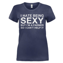 Load image into Gallery viewer, I Hate Being Sexy But I'm a Farmer - T Shirt - I_HATE_BEING_SEXY_BUT_I_M_A_FARMER_-_Ladies_-_navyblue