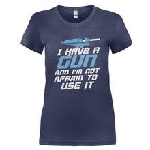 Load image into Gallery viewer, I Have a Glue Gun - T Shirt - I_HAVE_A_GLUE_GUN_-_Ladies_-_navyblue