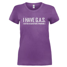 Load image into Gallery viewer, I Have Guitar Acquisition Syndrome - T Shirt - I_HAVE_GUITAR_ACQUISITION_SYNDROME-_Ladies_-_Purple
