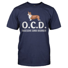 Load image into Gallery viewer, I Have OCD (Obsessive Corgi Disorder) - T Shirt - I_HAVE_OCD_OBSESSIVE_CORGI_DISORDER_-_Men_-_navyblue