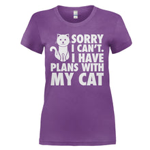 Load image into Gallery viewer, I Have Plans With My Cat - T Shirt - I_HAVE_PLANS_WITH_MY_CAT_-_Ladies_-_purple