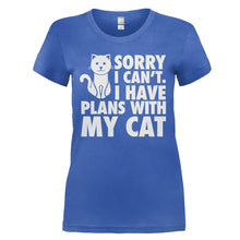 Load image into Gallery viewer, I Have Plans With My Cat - T Shirt - I_HAVE_PLANS_WITH_MY_CAT_-_Ladies_-_royalblue