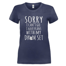 Load image into Gallery viewer, I Have Plans With My Drum Set - T Shirt - I_HAVE_PLANS_WITH_MY_DRUM_SET_-_Ladies_-_navyblue