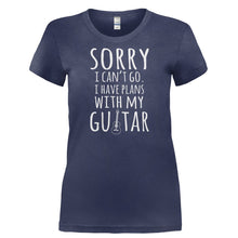 Load image into Gallery viewer, I Have Plans With My Guitar - T Shirt - I_HAVE_PLANS_WITH_MY_GUITAR-_Ladies_-_Navy