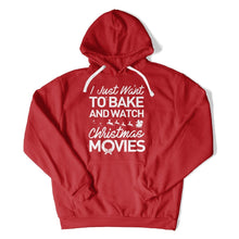 Load image into Gallery viewer, I Just Want To Bake And Watch Christmas Movies - T Shirt - I_Just_Want_To_Bake_And_Watch_Christmas_Movies_hoodie_red