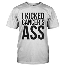 Load image into Gallery viewer, I Kicked Cancer's Ass - T Shirt - I_KICKED_CANCER_S_ASS-_Men_-_White
