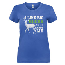 Load image into Gallery viewer, I Like Big Bucks - T Shirt - I_LIKE_BIG_BUCKS_-_Ladies_-_royalblue