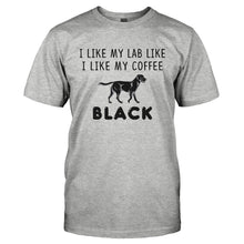 Load image into Gallery viewer, I Like My Labrador and Coffee Black - T Shirt - I_LIKE_MY_LABRADOR_AND_COFFEE_BLACK-_Men_-_Grey
