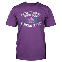 Load image into Gallery viewer, I Like To Party - Knitting - T Shirt - I_LIKE_TO_PARTY_-_KNITTING_-_Men_-_purple