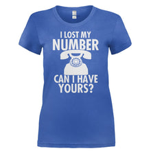 Load image into Gallery viewer, I Lost My Number. Can I Have Yours? - T Shirt - I_LOST_MY_NUMBER._CAN_I_HAVE_YOURS-_Ladies_-_Royal