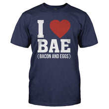 Load image into Gallery viewer, I Love Bacon And Eggs - T Shirt - I_LOVE_BACON_AND_EGGS_-_Men_-_navyblue