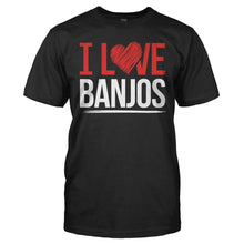 Load image into Gallery viewer, I Love Banjos - T Shirt - I_LOVE_BANJOS_-_Men_-_black