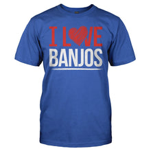 Load image into Gallery viewer, I Love Banjos - T Shirt - I_LOVE_BANJOS_-_Men_-_royalblue