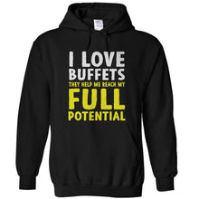 Load image into Gallery viewer, I Love Buffets - T Shirt - I_LOVE_BUFFETS_-_hoodies_-_black