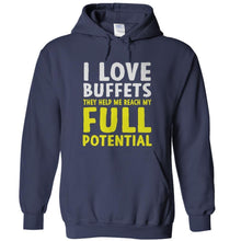 Load image into Gallery viewer, I Love Buffets - T Shirt - I_LOVE_BUFFETS_-_hoodies_-_navy