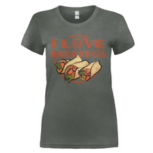 Load image into Gallery viewer, I Love Burritos - T Shirt - I_LOVE_BURRITOS_-_Ladies_-_charcoal