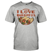 Load image into Gallery viewer, I Love Burritos - T Shirt - I_LOVE_BURRITOS_-_Men_-_heathergrey
