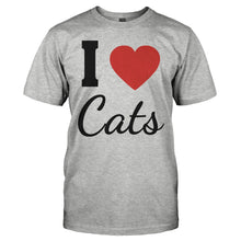 Load image into Gallery viewer, I Love Cats - T Shirt - I_LOVE_CATS_-_Men_-_heathergrey