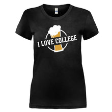 Load image into Gallery viewer, I Love College - T Shirt - I_LOVE_COLLEGE_-_ladies_-_black