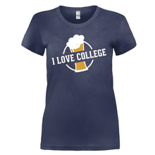 Load image into Gallery viewer, I Love College - T Shirt - I_LOVE_COLLEGE_-_ladies_-_navy